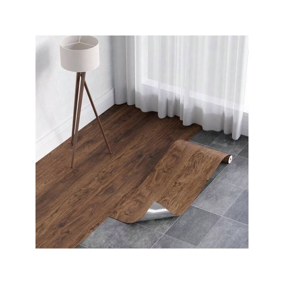 Wood Grain Peel & Stick Flooring Roll, 15.7"x118" Waterproof Vinyl, Easy DIY Installation. Perfect Gift For 2026.