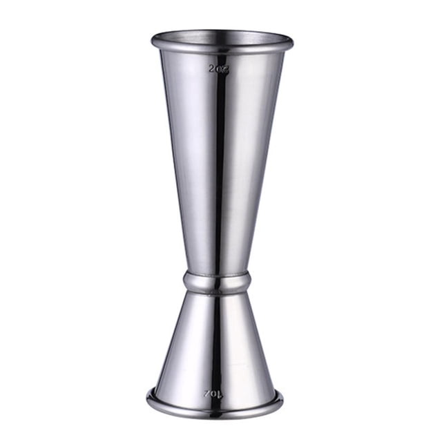 Jigger de cóctel doble con taza medidora de acero inoxidable para medir fácilmente