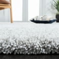 thumbnail image 3 of SAFAVIEH Ultimate Atanas Solid Plush Polyester Shag Area Rug, Silver/Ivory, 5' x 8', 3 of 6