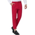 thumbnail image 5 of INSPIRE CHIC Men's Cropped Dress Business Pants Straight Fit Flat Front Suit Trousers 38 Red, 5 of 7