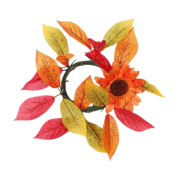 Portavelas con forma de anillo para decoración del hogar, corona de velas, corona artificial para cocina, comedor, sillas, festivales y celebraciones
