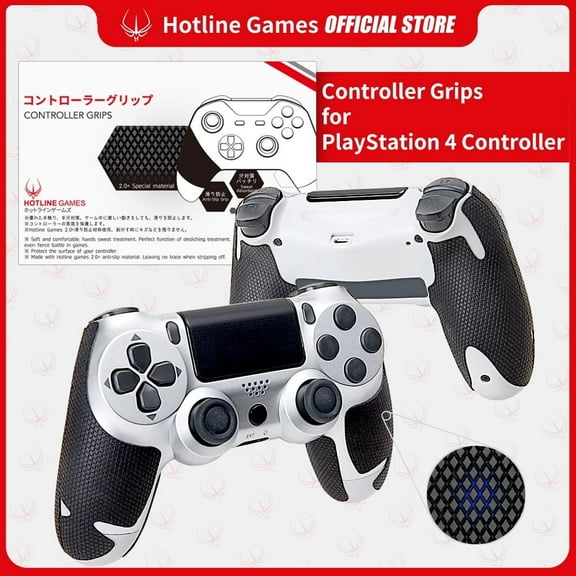 Hotline Games Wireless Game Controller Grip Tape for Playstation 4, Black, 1 Count