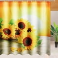 thumbnail image 2 of 71''x71'' Bathroom Shower Curtain Set + 12 Hook Rings Waterproof Sunflower Polyester Home Decor Gift, 2 of 9