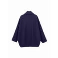 thumbnail image 5 of Female Trench Coat Long Sleeve Lapel Casual Jackets Winter Outerwear Navy Blue M, 5 of 9