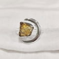 thumbnail image 3 of Natural Citrine Ring, Rough Citrine Crescent Moon Adjustable Ring, November Birth, 925 Sterling Silver, Womens Ring, Christmas, Thanksgiving, Handmade, Statement Jewelry, Rough Gemstone Jewelry, 3 of 5