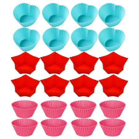 

24pcs Cupcake Mould Home Soft Silicone Reusable Durable Baking Cup Non Stick DIY