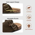 thumbnail image 5 of HSBDNZQ Suede Clogs for Women Men Cork Footbed Mules with Arch Support，Adjustable Buckle Closed Toe Slip-On Slippers, Comfortable Non-slip Rubber Sole House Sandals for Casual Indoor Outdoor Wear, 5 of 7