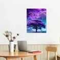 thumbnail image 3 of JRXY Canvas Wall Art For Living Room Boho Wall Decor For Bedroom Farmhouse Wall Pictures Aurora Purple Tree Scenery Wall Painting Office Canvas Prints Modern Dormitory Home Decorations 12x16 in, 3 of 5