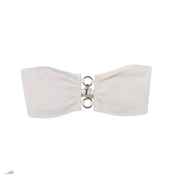 Michael Kors Women's Chain-Detail Bandeau Bikini Top Bone L