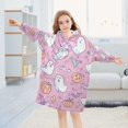 thumbnail image 5 of FORMRS Wearable Blanket Hoodie with Sleeves for Kids Cozy Flannel Sweatshirt, Purple Halloween, 5 of 7