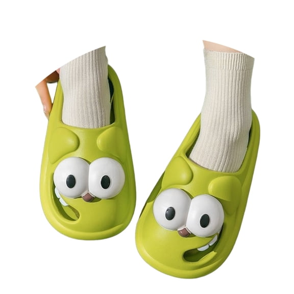 HXWCHs Funny Big Eye Platform Slippers Indoor Outdoor Closed toe Slide Sandals for Women Comfortable Shoes 5-6 Green