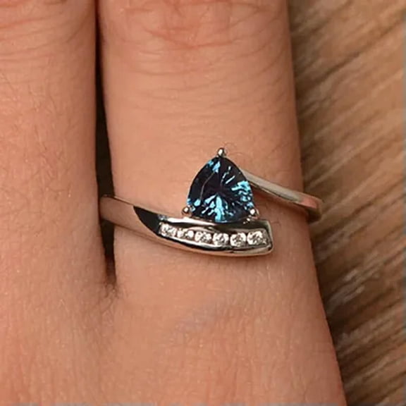 GKNET 925 Silver Women Anniversary Rings Fashion Cubic Zirconia Delicate Jewelry Size 6-10-8