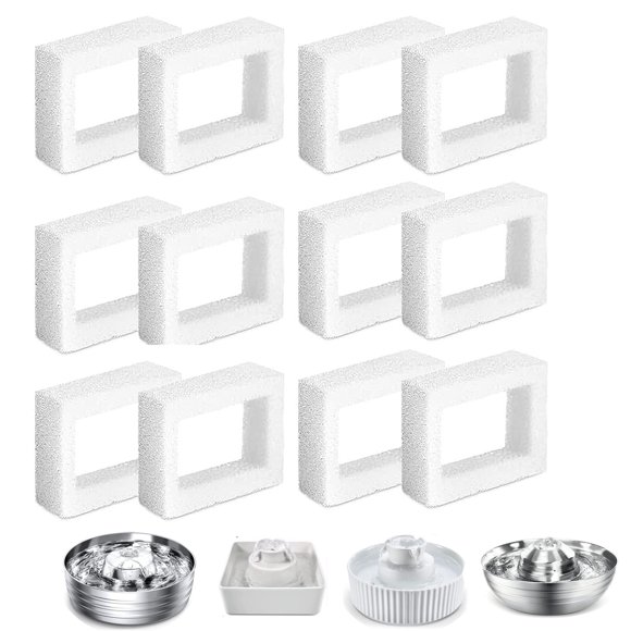 Qzbhct 16 Pack Pre-Filter for Wonder Creature 360 Stainless Steel Cat Fountain Round Square 2L/67oz