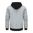thumbnail image 4 of SGFCWSX Mens Hooded Sweatshirt Men Fleece Regular Color Block Casual Pullover Hoodie Gray Size 2XL, 4 of 9