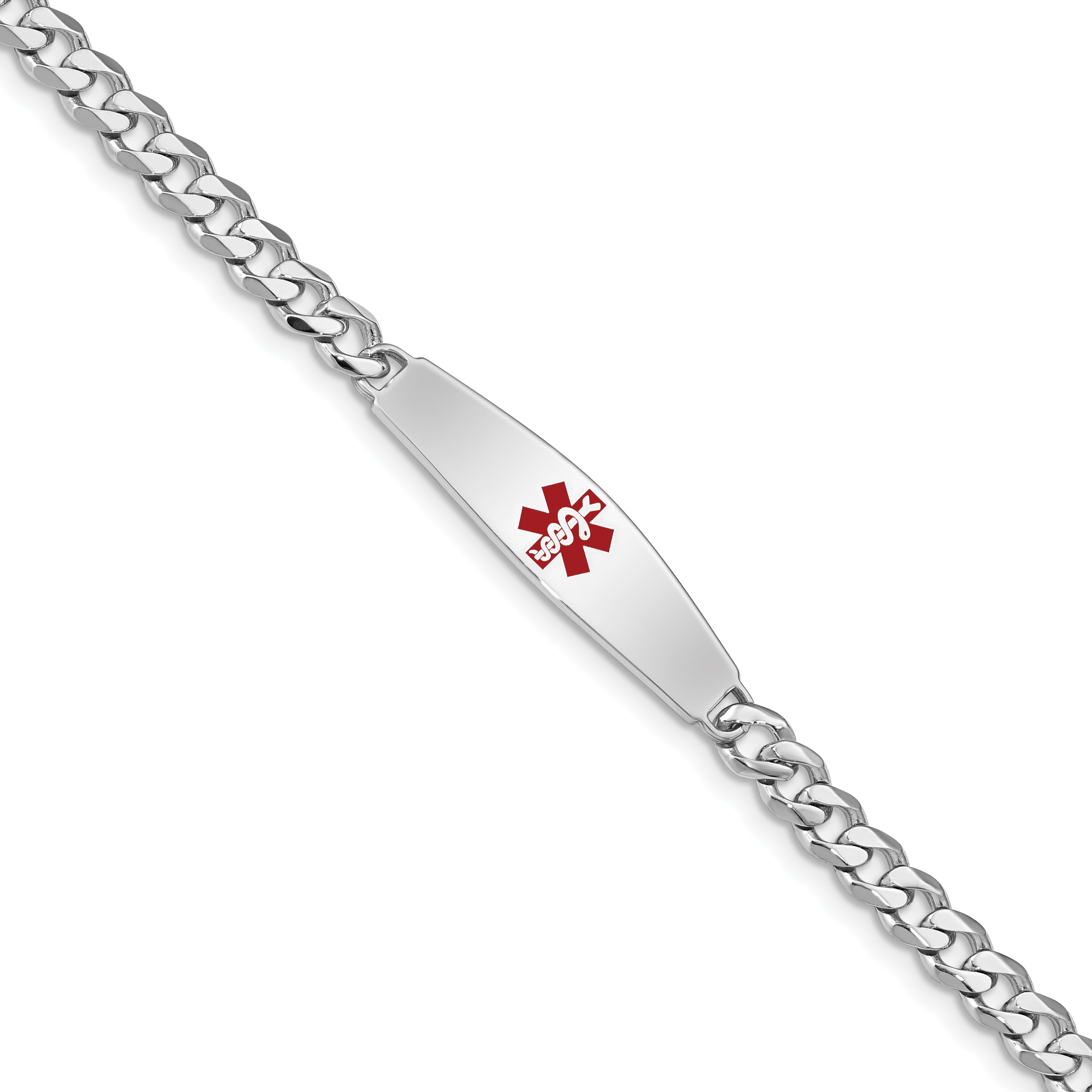 925 Sterling Silver Medical Alert Id Bracelet Curb Link 7 Inch Fine Jewelry For Women Gifts For