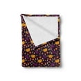 thumbnail image 2 of Autumn Soft Flannel Fleece Blanket, Pumpkin Acorn Mushroom Seasonal Vegetable Veggies Tree Leafs Composition, Cozy Plush for Indoor and Outdoor Use, 50" x 70", Dark Maroon Marigold, by Ambesonne, 2 of 5