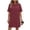 Wine, variant on PADFRYBK Summer Dresses For Women Round Neck Casual Loose Dress Sleeveless Comfortable Skirt Short Sleeve Dresses Mid-Length Dresses With Pockets