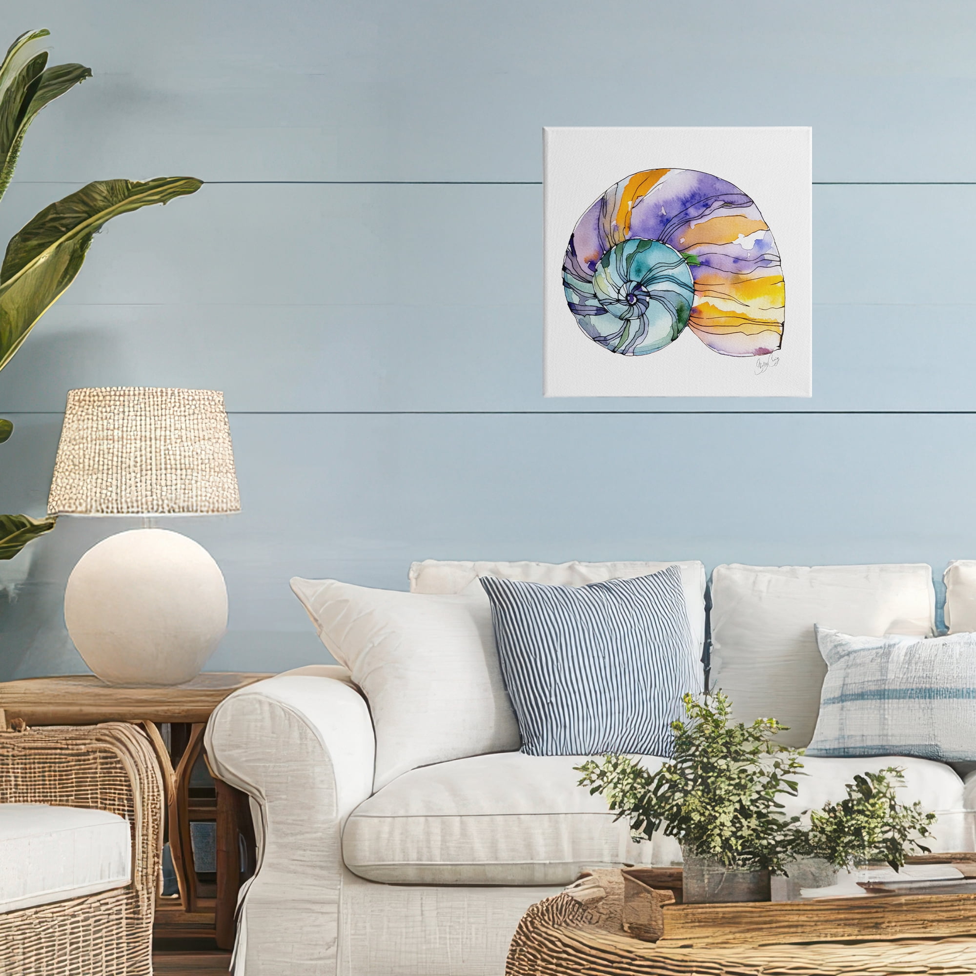 Stupell Industries Sunlit Striped Nautilus Canvas Wall Art, design by Shelly Craig