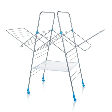 Minky Homecare Multi Metal Clothes Drying Rack, Silver and Blue