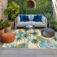thumbnail image 2 of Tropical Plant Outdoor Rug for Patio/Deck/Porch, Non-Slip Large Area Rug 3 x 5 Ft, Summer Watercolor Boho Green Palm Tree Beige Indoor Outdoor Rugs Washable Area Rugs, Camping Rug Carpet Runner, 2 of 8