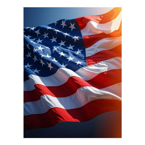 Diamond Art Kit for Adults, Patriotic Flag Waves Sunset Sky Diamond Painting for Adults Beginners, DIY Diamond Art Painting Kits, 5D Diamond Painting Crafts for Home Decor 12x16 Frameless