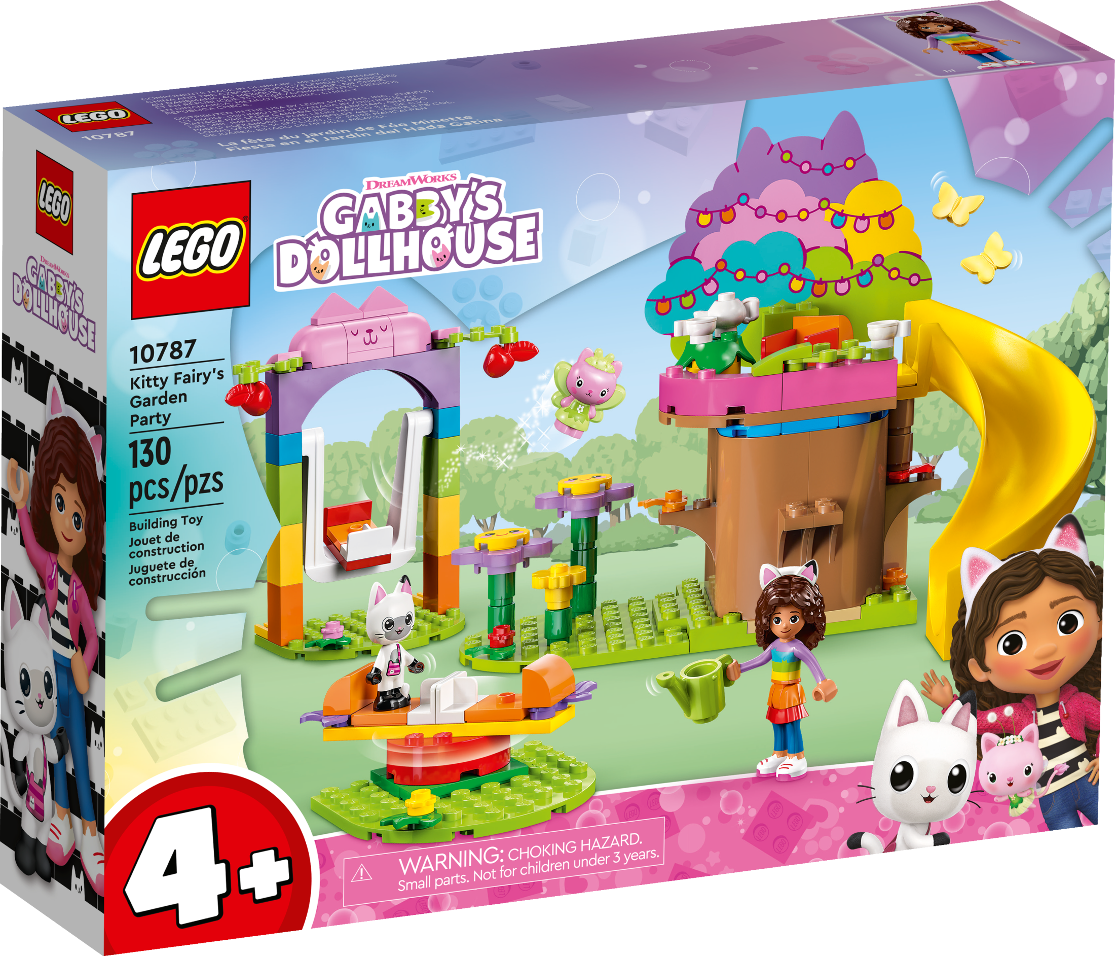 LEGO Gabby's Dollhouse Kitty Fairy’s Garden Party Building Toy with Tree House, Swing, Slide, and Merry-Go-Round, Includes Gabby and Pandy Paws, Birthday Gift for Kids Ages 4+, 10787