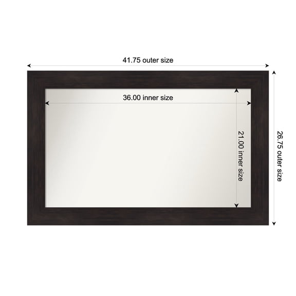 Amanti Art Custom Framed Wall and Bathroom Mirror (26.75 x 41.75 in.), Furniture Espresso Frame