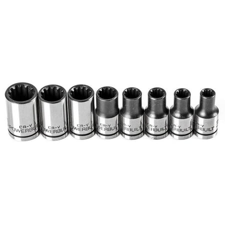 Powerbuilt 8 Piece 1/4" Dr. SAE Spline Socket Set with Storage Tray - 642053