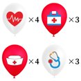 thumbnail image 2 of Kit de globos con diseño de médico y enfermera, 14 unidades, rojo y blanco, 30 cm, 2 of 2