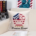 thumbnail image 3 of 4th of July Decor America Flag Outdoor Pillow Covers 18x18 Set of 4 Blue Red Stars Stripes Patriotic Quotes Independence Day Home Decorations Throw Pillow Covers for Sofa Couch, Cotton Linen, 3 of 6