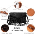 thumbnail image 3 of Crossbody Bags for Women Crossbody Handbag Fringe Purse Tassel Shoulder Bag Vintage Crossbody Bags for Women Trendy Shoulder Bag Women's Handbags Purse Travel Bag - black, 3 of 5