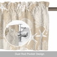 thumbnail image 6 of Beige Coastal Valance Curtain for Windows Nautical Starfish Jellyfish Coral Summer Rod Pocket Curtain Valances Short Window Treatments Panels for Kitchen Bathroom Laundry Room Basement 54 x 18 Inch, 6 of 9