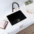 thumbnail image 2 of Stylish Dual Mount 25" Black Composite Granite Single Bowl Utility Sink with Strainer S-825N, 2 of 14