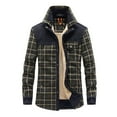thumbnail image 1 of Meichang Mens Fleece Jacket Plus Size Plaid Winter Jacket Fall Button Down Shirt Jacket Classic Fit Long Sleeve Coat Jacket, 1 of 5