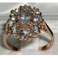 thumbnail image 2 of LBG 14K Solid English Rose Gold Ladies 9 Stone Aquamarine Ring - Size 7.5, 2 of 4
