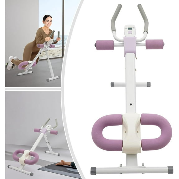Foldable Abdominal Machine with LED Display, AB Workout Machine Abdominal Exercise Equipment, Incline Height Adjustable AB Trainer for Home Gym, Ab Cruncher 220lbs Load Capacity