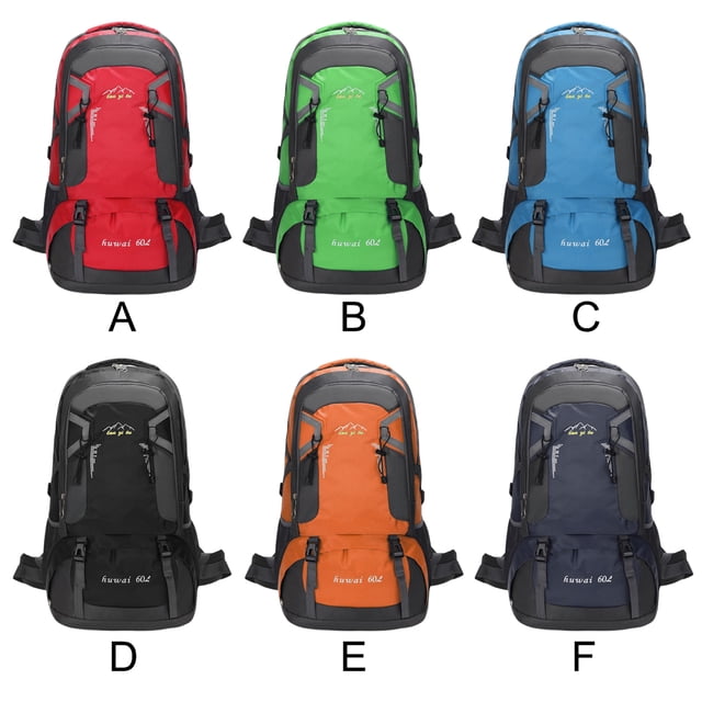 Sacs à Dos 60L Camping Extérieur Grande Capacité Imperméable Sacs de Sport Sac d'Escalade Pêche Randonnée Sac de Rangement Pliable Bleu Foncé