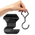 thumbnail image 1 of 12 ganchos en forma de S para colgar, ganchos de armario resistentes de 4 pulgadas con hebilla de seguridad, ganchos de armario para colgar plantas, ropa (negro), 1 of 5