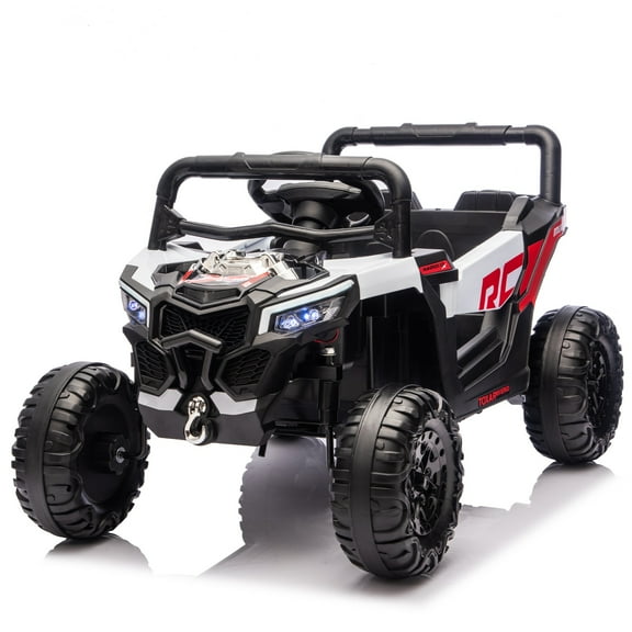 COCLUB 12V Electric UTV for Kids with Remote Control, Battery Powered Ride On Car with 4 Wheels Suspension, Ride On Toy for 3-4 Years Old Kids with USB, MP3. Bluetooth, LED Light, Black