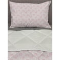 thumbnail image 3 of Floral Comforter & Sham Bedding Set, Ornamental Damask Stencil Inspired Flourishing Petals Leaves Motif, 3 pcs Duvet Set Microfiber Filling Quilt, 5 Sizes, Blush Dried Rose, by Ambesonne, 3 of 4