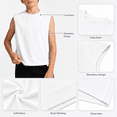 thumbnail image 3 of Boys Tank Top - Crew Neck Sleeveless T Shirts for Boy Casual Solid Color Cotton Lightweight Summer Tanks White 5-6 Years, 3 of 7
