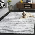 thumbnail image 3 of SAFAVIEH Tahoe Tyson Striped Shag Area Rug, Ivory/Dark Gray, 4' x 6', 3 of 8