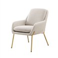 thumbnail image 5 of Contemporary Upholstered Metal Accent Chair - Cream / Gold, 5 of 5