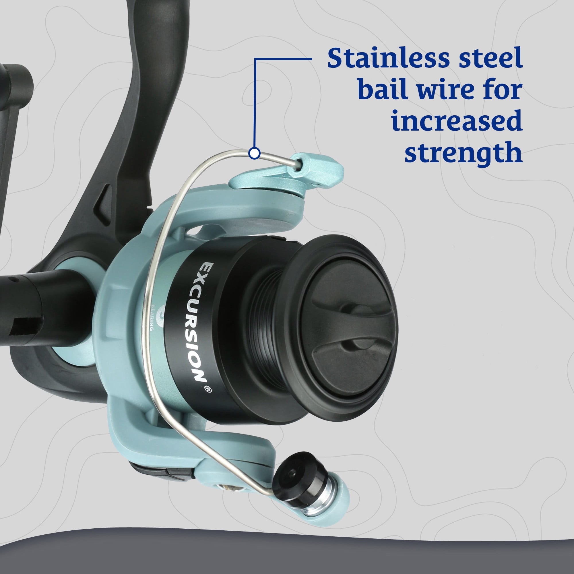 Shakespeare Excursion Spinning Fishing Combo, 6' Light Rod, 2500 Size Reel