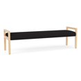 thumbnail image 1 of Pemberly Row Waiting Reception 3 Seat Bench Wood Frame in Black, 1 of 5