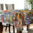 thumbnail image 3 of Wildflowers Rectangle Tablecloth Waterproof Polyester Table Clothative Stain Resistant & Wrinkle Resistant Washable Table Cover for Dining Table/Party/Camping 60x60 Inch Decor Gift, 3 of 7