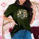 thumbnail image 2 of Ploknplq Plus Size Graphic Tees for Women,Shirts for Women,T Shirts for Women,Dandelion Graphic T Shirts Teen Sunflower Print Tops,Graphic T-shirts,Beach Vacation Clothes for Women Army Green 1 2XL, 2 of 4
