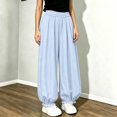 thumbnail image 4 of Rvasteizo Girls Ruffled Hem Pants Wide Leg High Waist Elastic Waist 5-15Y Kids Bottoms 9 Years, 4 of 5