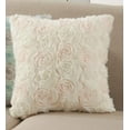 thumbnail image 2 of Fennco Styles Romantic 3D Rose Textured Decorative Throw Pillow Cover 17 x 17 Inch, 2 of 6