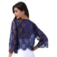 thumbnail image 2 of vastwit Womens Sequin 1920s Hollow Lace Bolero Cardigan Summer Cropped Jacket Shrug for Dresses Blue One Size, 2 of 7